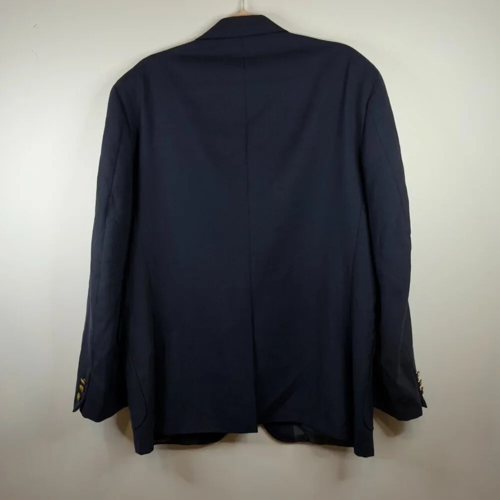 Vintage London Fog Navy Blue Two-Button Blazer Size 44R Mens Large XL 70s 80s